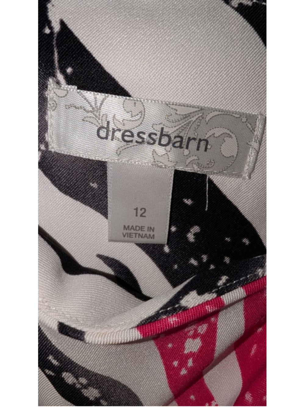 Dressbarn Zebra Print Sleeveless Dress Size 12 White Black Pink, Women's - Picture 3 of 7